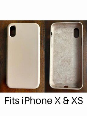 Silicone Camel, Taupe, Suede Color Lined Case for iPhone X/XS